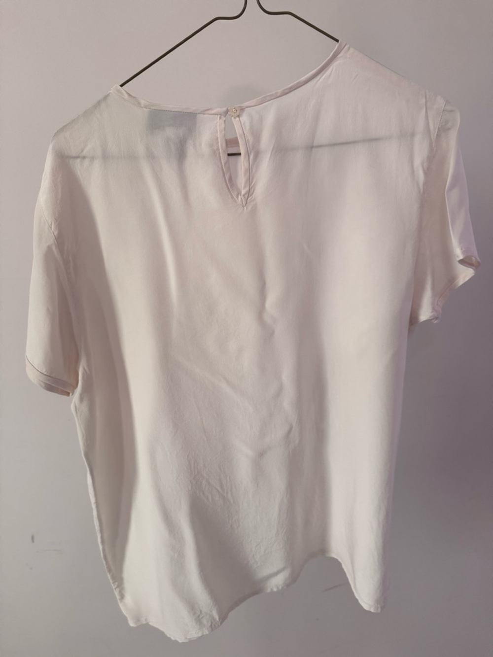 Classic Women's Short Sleeve Blouse in Soft Off-White